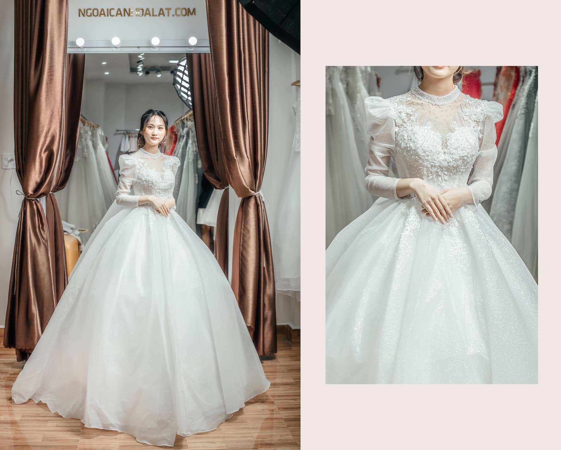 Váy cưới dáng bồng công chúa QNB93  Quyên Nguyễn Bridal